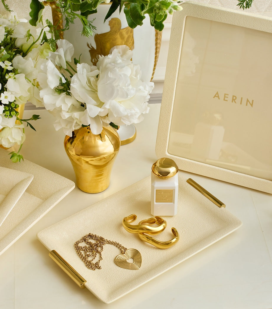 Aerin small shagreen vanity tray with gold-tone handles - British product