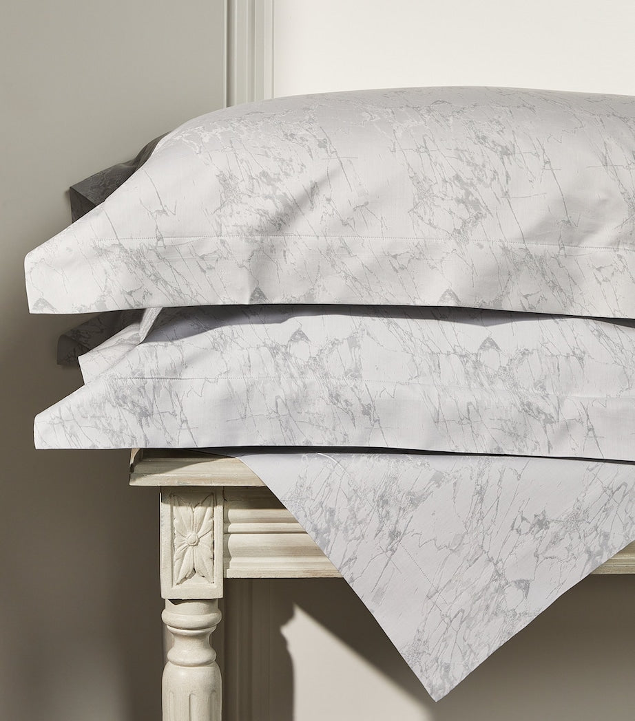 King Duvet Cover in Cotton Blend with Neutral Veined Marble Design 230cm x 220cm