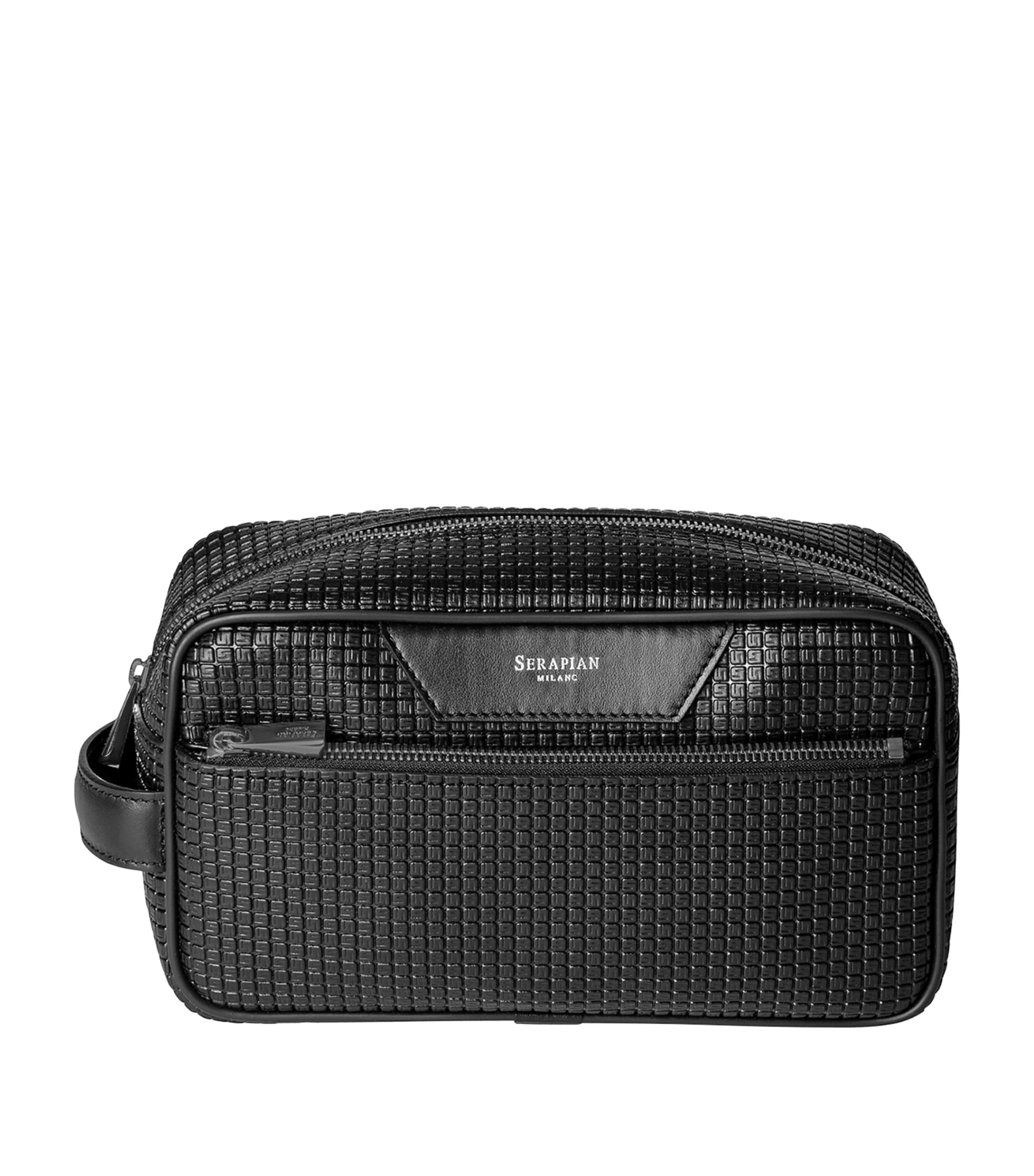 Serapian Coated Canvas-Leather Wash Bag