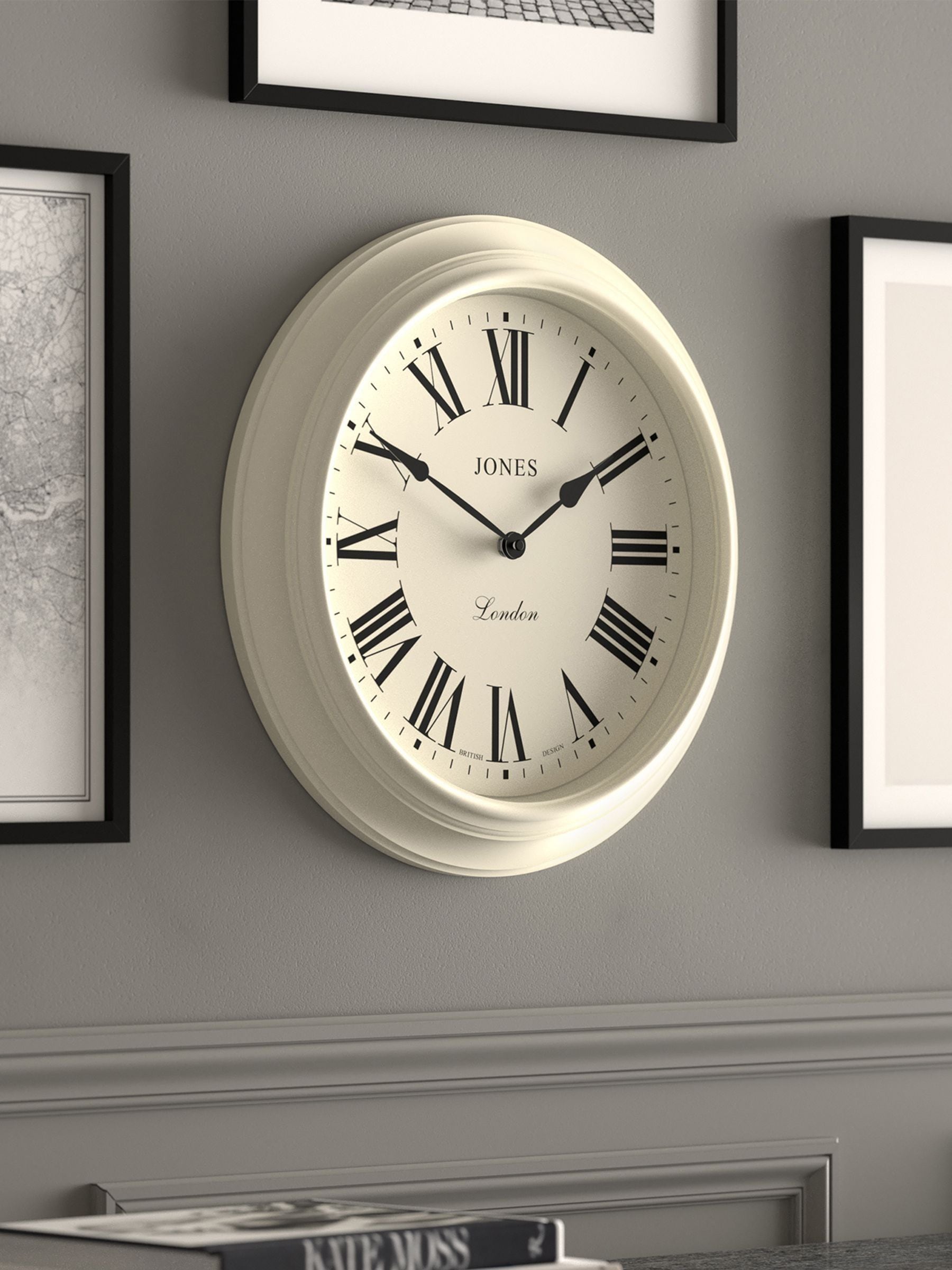 Jones Clocks White Supper Club wall clock 40cm, UK version
