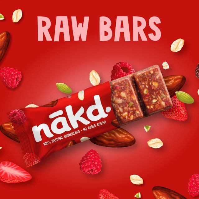 nakd. Fruit &amp; Fibre Strawberry &amp; Raspberry Multipack   3 x 44g