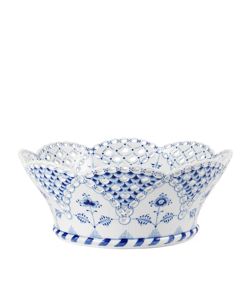 Royal Copenhagen Porcelain Full Lace Fluted Fruit Bowl (23cm)