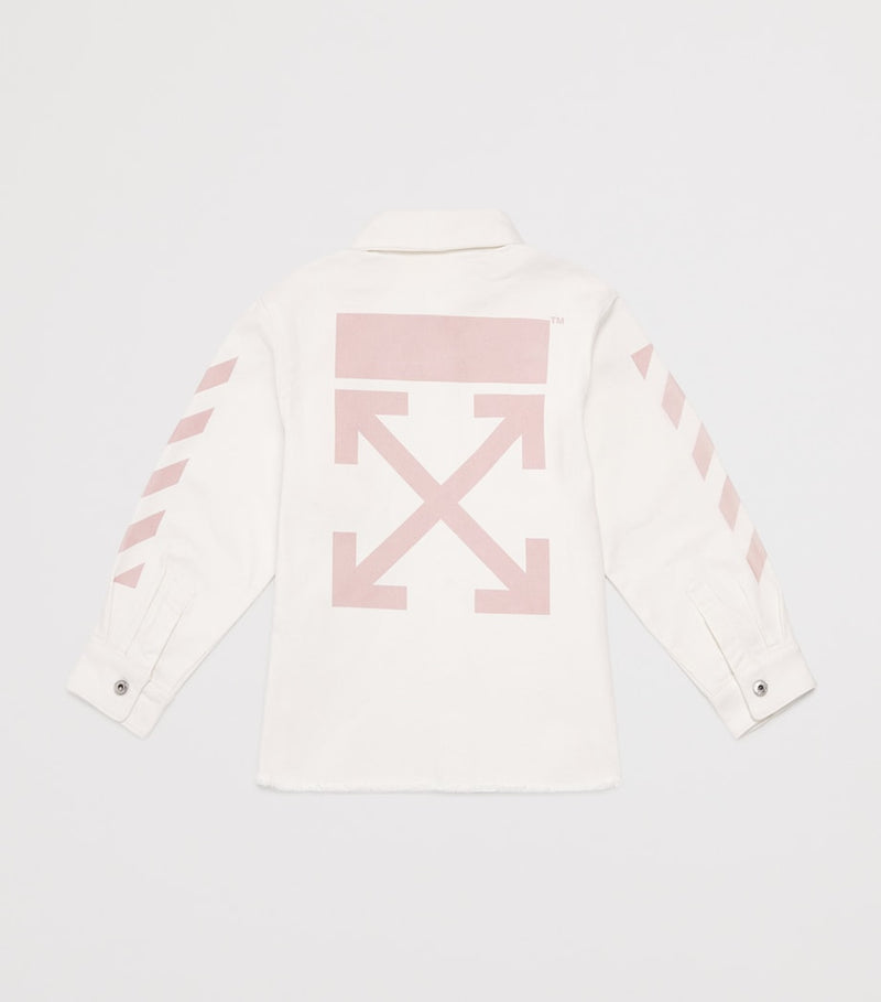 Off-White kids denim arrow shirt for ages 4-12+ years, imported from the UK