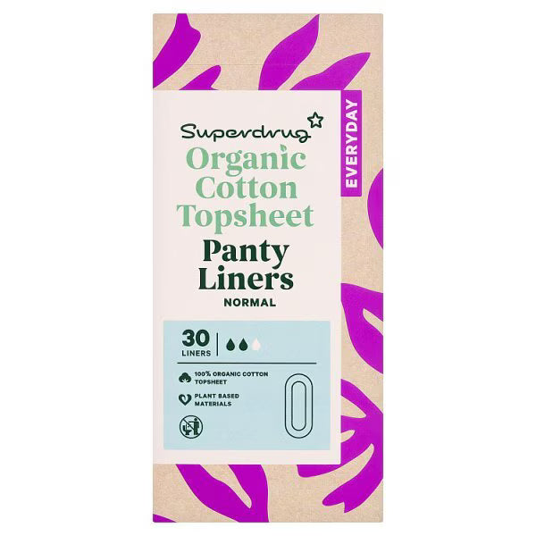 Superdrug Cotton Panty Liner Normal 30 pack (British brand)