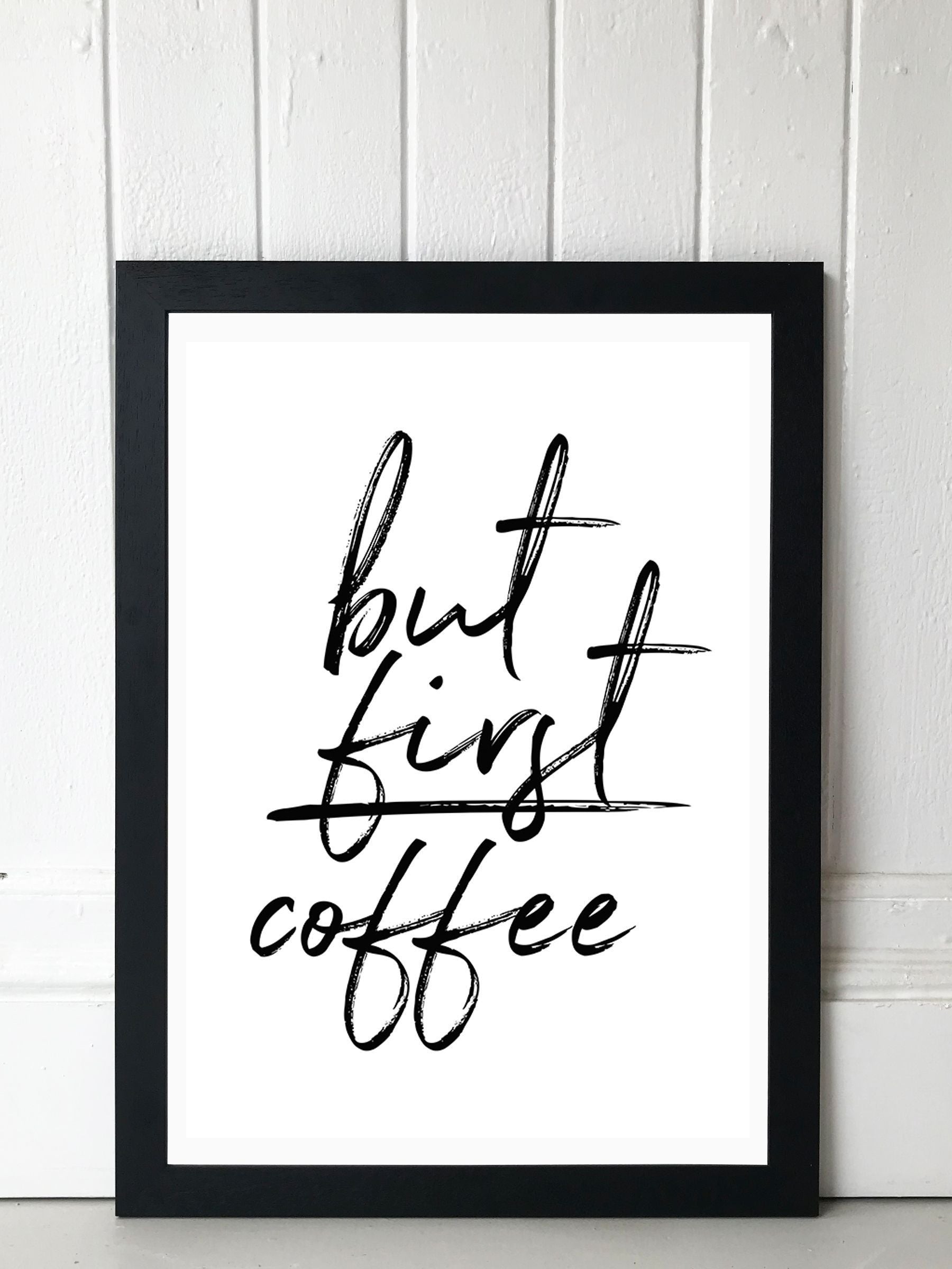 Black But First Coffee by Rafael Farias Framed Print