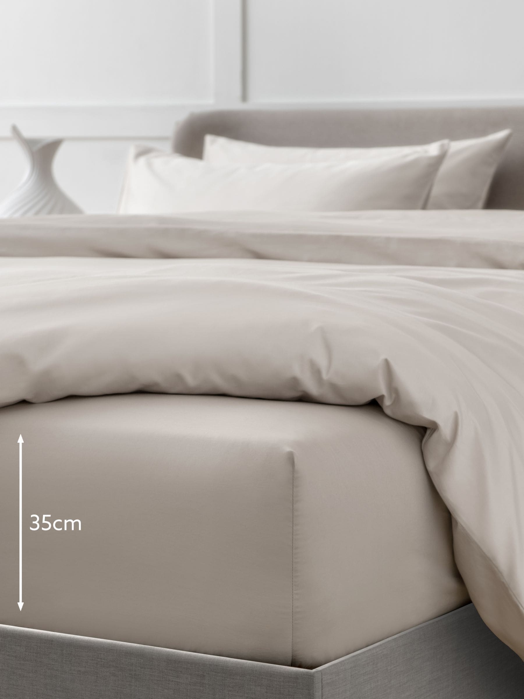 Stone Natural Collection Egyptian cotton fitted bed sheet (British brand)