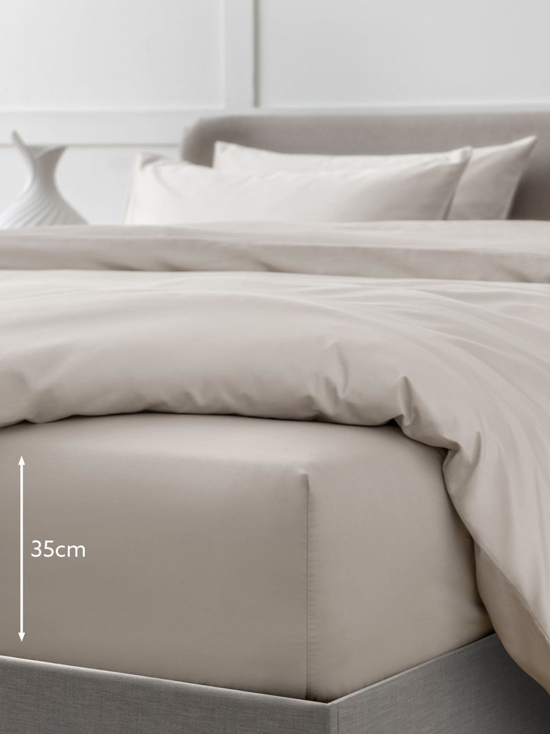 Stone Natural Collection Egyptian cotton fitted bed sheet (British brand)
