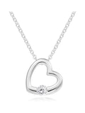 Beaverbrooks Sterling Silver Cubic Zirconia Heart Pendant