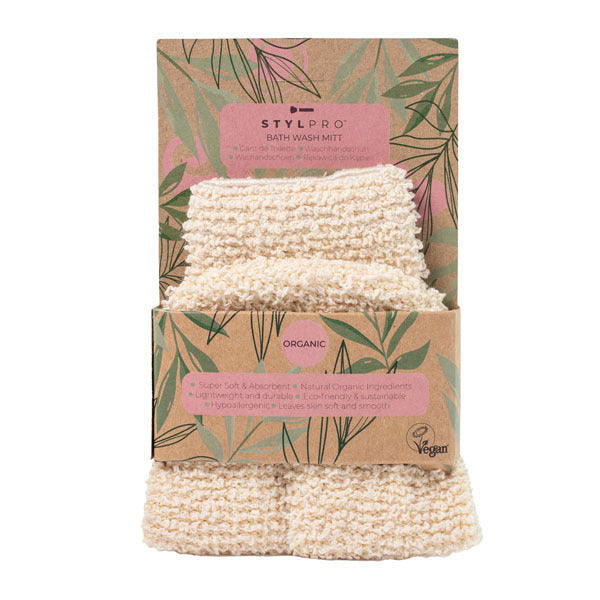 STYLPRO organic Bath Wash Mitt natural fibre (British brand)