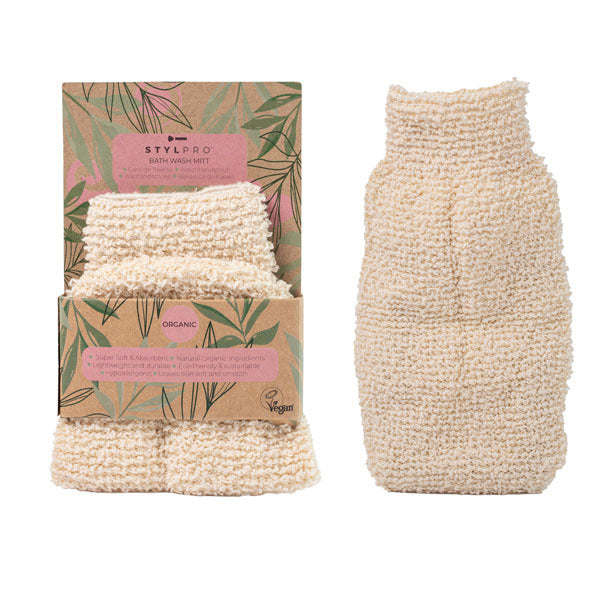 STYLPRO organic Bath Wash Mitt natural fibre (British brand)