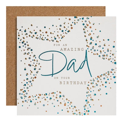 M&S Dad Star Foiled Birthday Card 15cm x 15cm