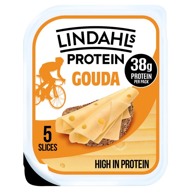 Lindahls Protein Gouda cheese slices 125g, UK version