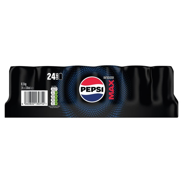 Pepsi Max sugar-free cola 24 x 330ml cans, imported from the UK