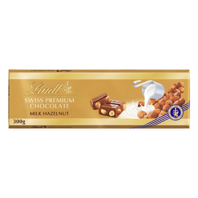 Lindt gold milk chocolate hazelnut bar 300g, UK version