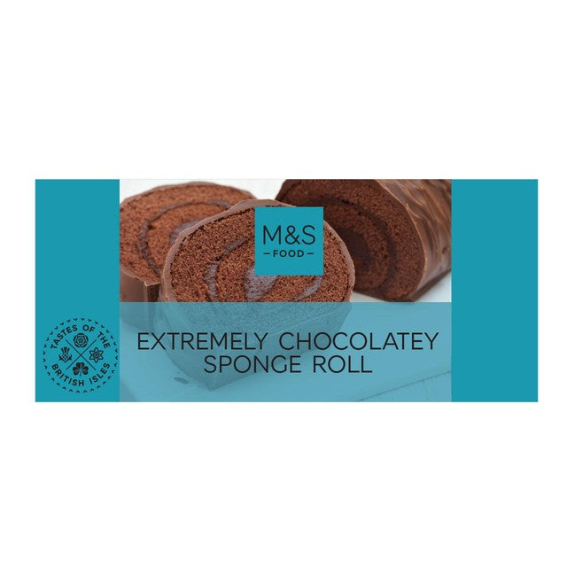 M&S Chocolate Sponge Roll 240g, imported from the UK