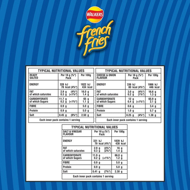 Walkers French Fries crispy snack variety pack 20x18g (British brand)