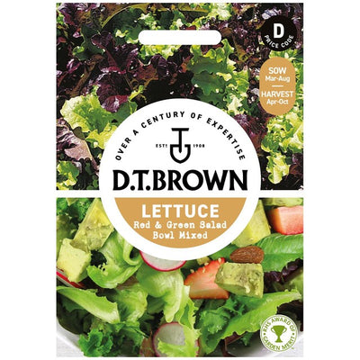 Mr Fothergills Seeds D.T. Brown Red & Green Salad Bowl Mixed Lettuce Seeds 1000 Seeds
