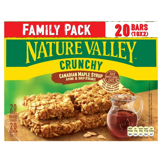 Nature Valley maple syrup cereal bars 10 x 42g, imported from the UK