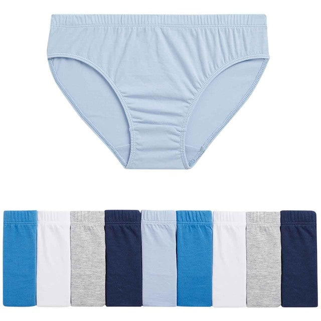 M&S boys cotton briefs blue 10-pack 5-6 years, imported from the UK
