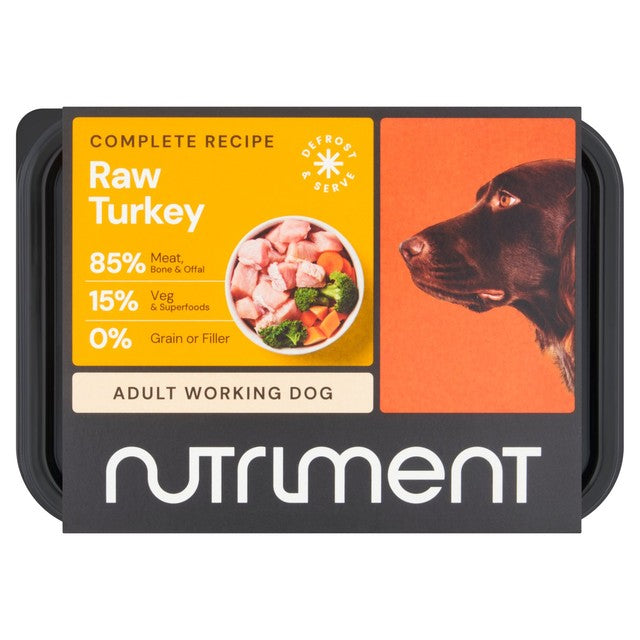 Nutriment turkey formula raw dog food 500g, imported from the UK