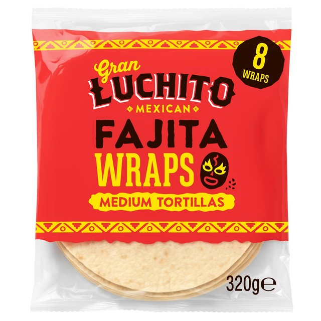 Gran Luchito Soft Fajita Shell Tortilla Wraps 320g, UK version