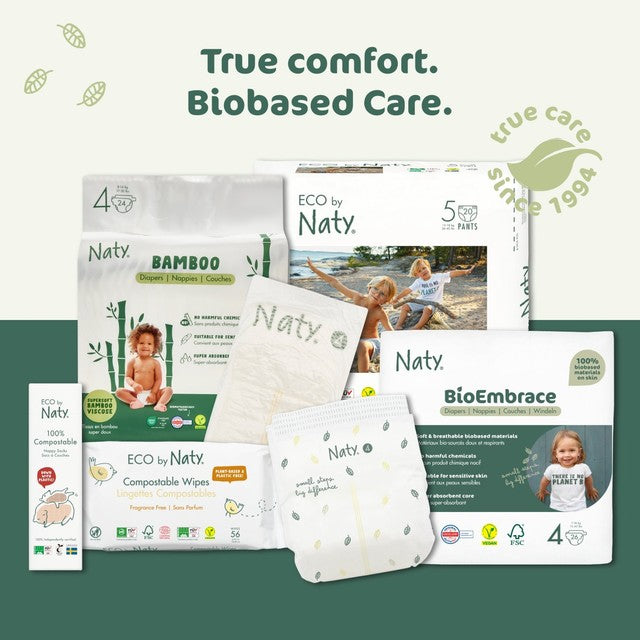 Naty XXL baby wipes 50pk, imported from the UK