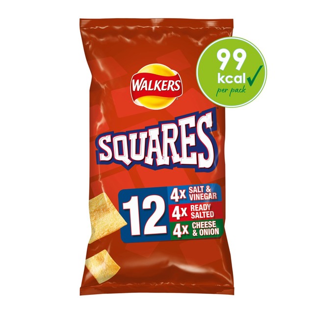 Walkers Squares Flavour Potato Snacks 12 x 22g