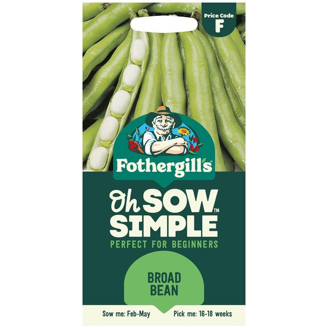 Mr Fothergills Seeds Oh Sow Simple broad bean seeds 40 seeds, imported from the UK