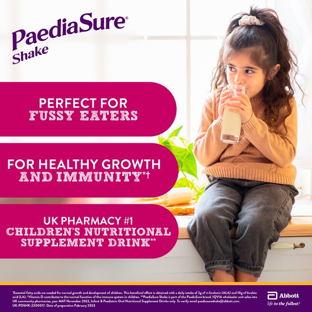 PaediaSure Shake Vanilla Nutritional Supplement Powder 400g, imported from the UK