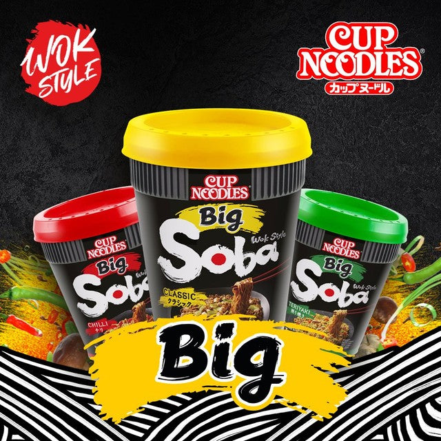 Nissin Soba Big Classic instant noodles pot 113g, imported from the UK