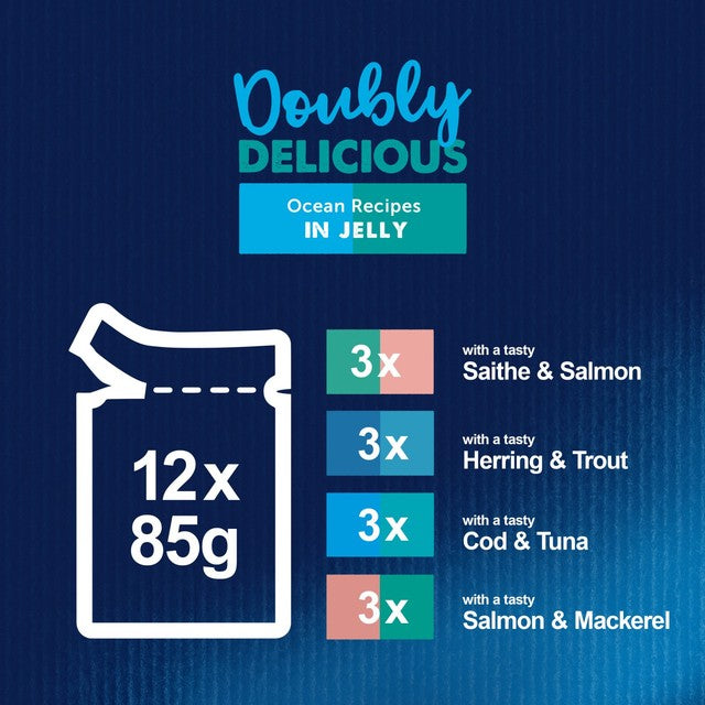 Felix Doubly Delicious ocean recipes wet cat food 12 x 85g - British product