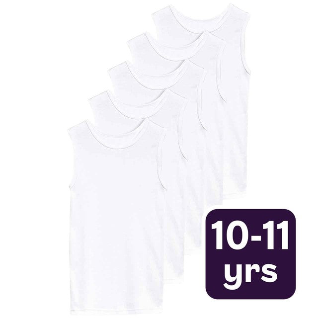 M&S Collection cotton vests white 11-12 years, imported from the UK