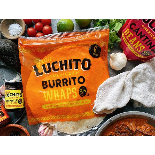 Gran Luchito soft wheat tortilla wraps 6 pack, UK version