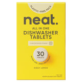 Neat Lemon Dishwasher Tablets, imported from the UK