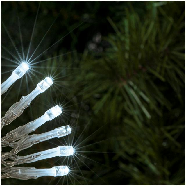 White LED Christmas Lights with Clear Cable, 80 LEDs, 5m Length