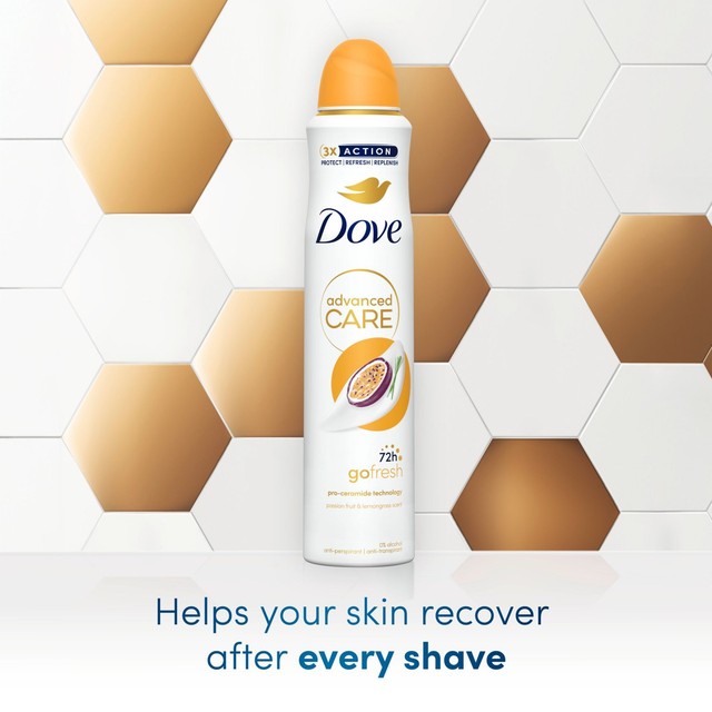 Dove anti-perspirant deodorant spray passion fruit and lemongrass scent 200ml - British product