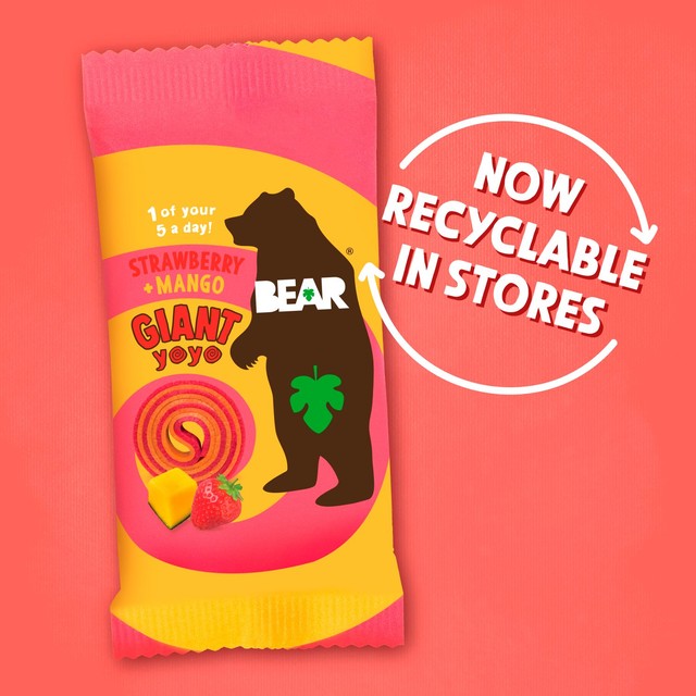 Bear Giant Fruit Yoyos apple and blackcurrant fruit rolls 5 x 20g - British product
