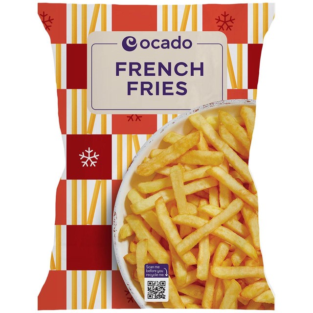 Ocado frozen French fries 1.5kg, imported from the UK