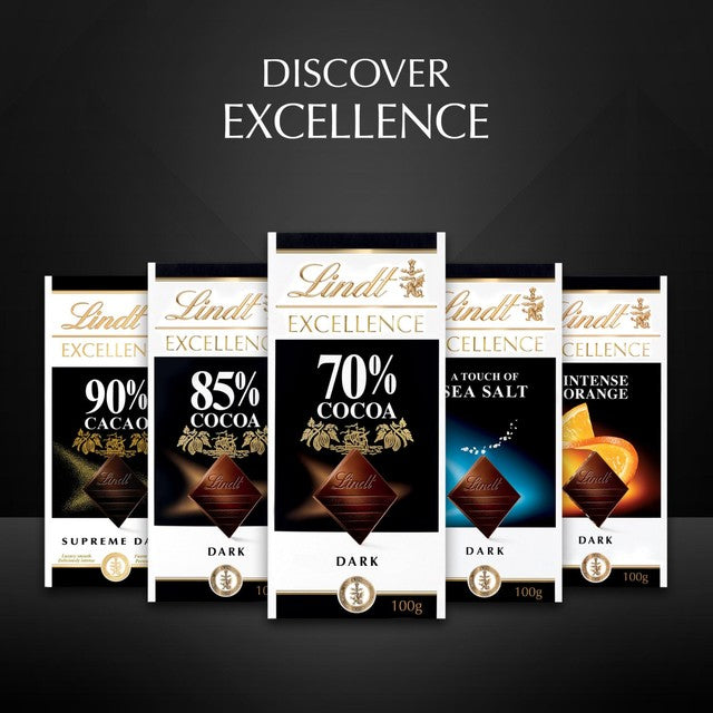 Lindt dark caramel sea salt chocolate bar 100g, UK version