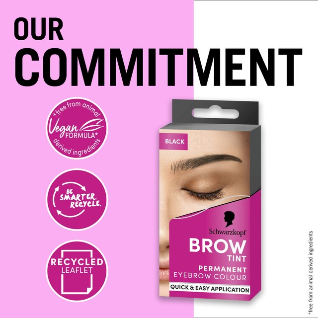 Schwarzkopf brow tint black eyebrow dye 17ml (British brand)