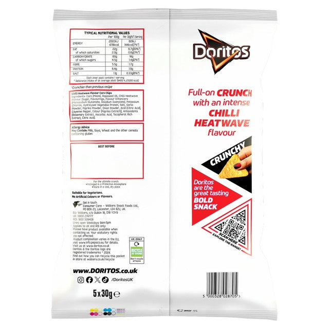 Doritos Chilli Heatwave tortilla chips multipack - British product