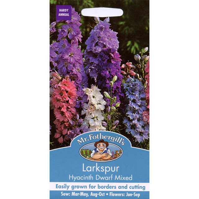 Mr Fothergill's Seeds Larkspur Hyacinth Dwarf Mixed flower seeds, UK version