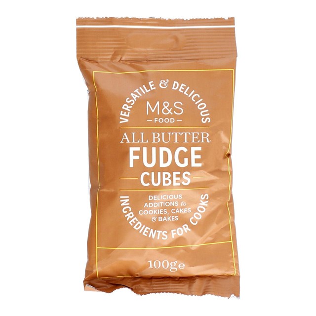 Marks and Spencer All Butter Fudge Cubes 100g, imported from the UK