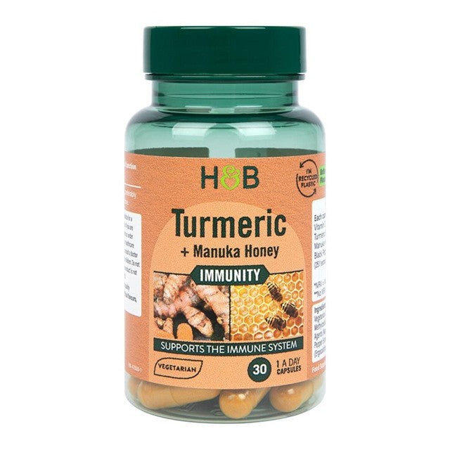 Holland & Barrett Vitamin D Turmeric Manuka Honey Capsules 30 capsules, UK version