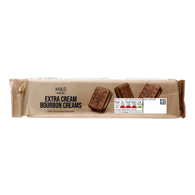 M&S Extra Cream Bourbon Creams 175g, imported from the UK
