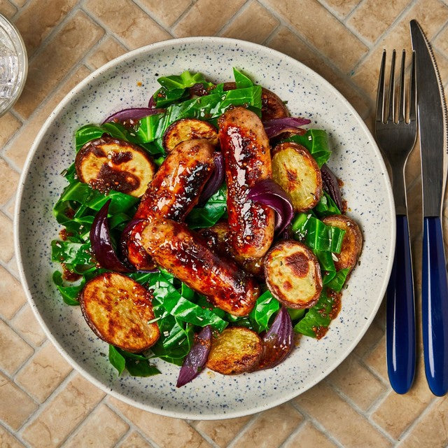 Jolly Hog Pork & Caramelised Onion Sausages 400g, UK version