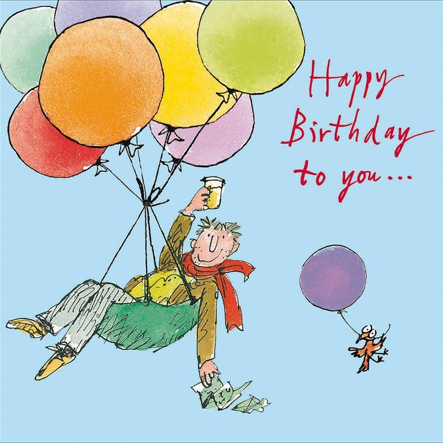 Woodmansterne Quentin Blake illustrated birthday card 160 x 160mm, imported from the UK