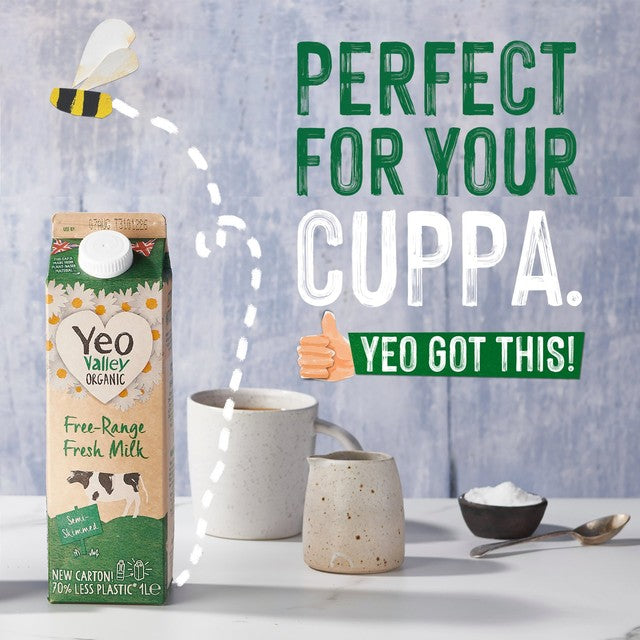 Yeo Valley Semi Skimmed Milk 1L (British brand)