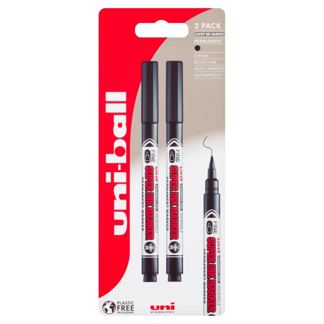 Uni-ball permanent marker black ink 0.9mm (British brand)