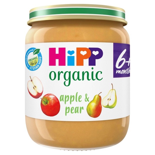 HiPP Organic apple and pear baby food jar 125g - British product